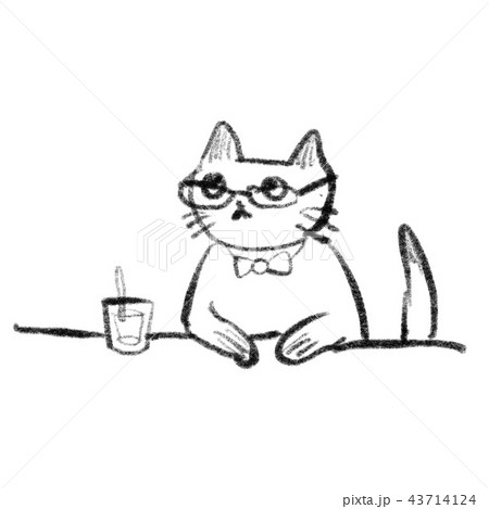 ねこ めがね 会議中 43714124