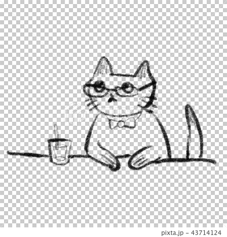 ねこ めがね 会議中 43714124