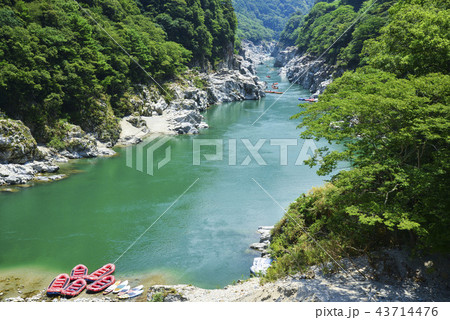 小歩危峡とゴムボート 小歩危峡とゴムボート 43714476
