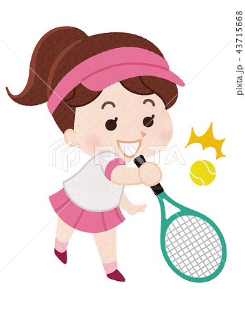 テニス選手 女性のイラスト素材
