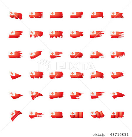 Tonga flag, vector illustration on a white background 43716351