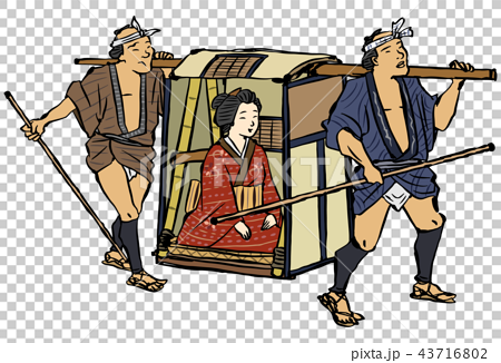 江戸時代 駕籠のイラスト素材