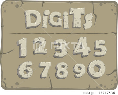 Stylized old stone digits Stylized old stone digits 43717536