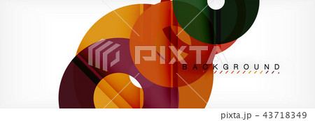 Colorful rings on grey background, modern geometric pattern design. Vector business or technology 43718349