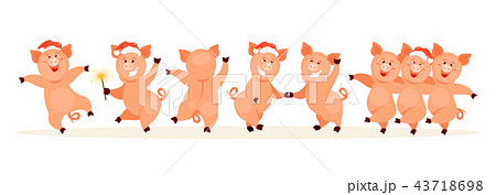 Dancing pigs vector 43718698