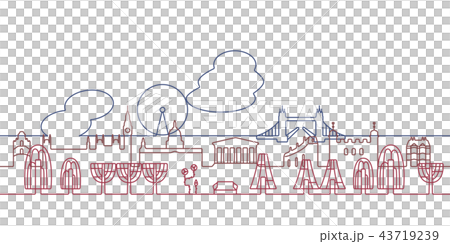 街並　線画　ロンドン 43719239