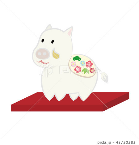 かわいいイノシシの置物のイラスト 43720283