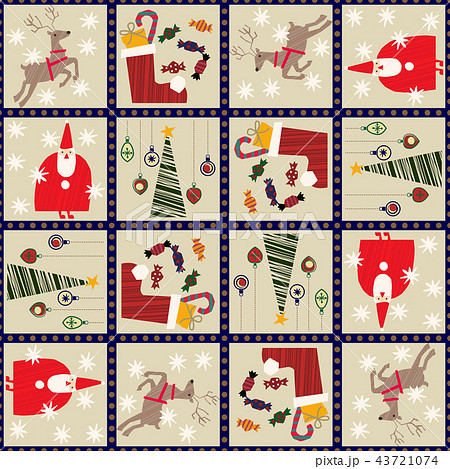 クリスマスのラッピング 包装紙 壁紙 のイラスト素材 43721074