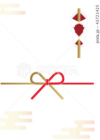 年賀状の背景素材。 縁起の良い背景素材。 新年のカード素材。 初春の挨拶。水引。 43721425