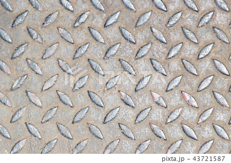 Rust silver color diamond metal plate texture 43721587