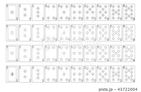 Playing Cards Number Cards Aces Black and White 43722004