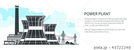 Silhouette Nuclear Power Plant Banner 43722240