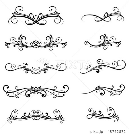 Dividers. Filigree floral decorations isolated on white background Dividers. Filigree floral decorations isolated on white background 43722872
