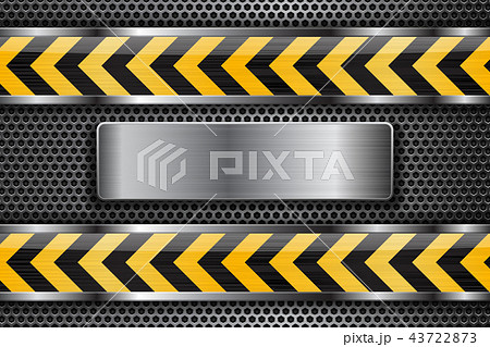 Under construction background. Metal texture with yellow elements 43722873