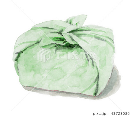 水彩で描いたお弁当包み 43723086