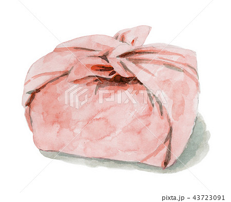 水彩で描いたお弁当包み 43723091