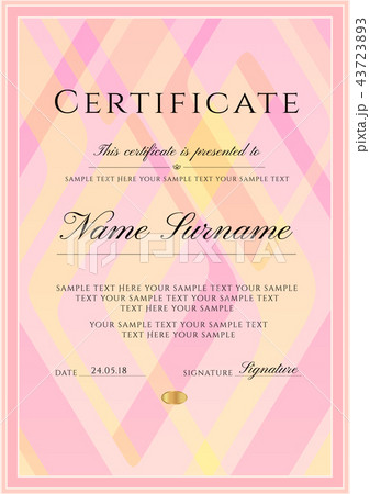 Certificate template with frame border and pattern Certificate template with frame border and pattern 43723893