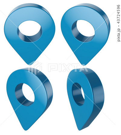 Blue Map Pointer Set Isolated 43724596