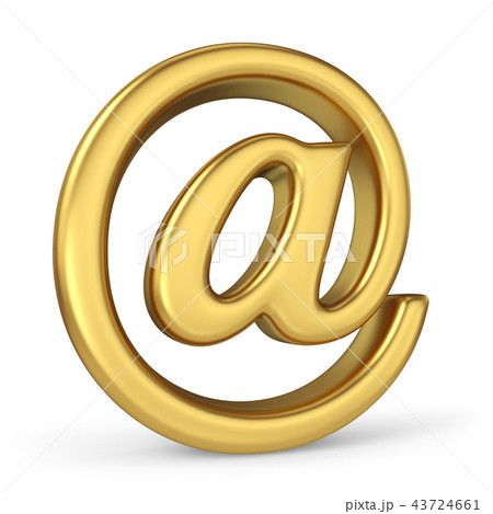 Gold At Sign Isolated on White 43724661