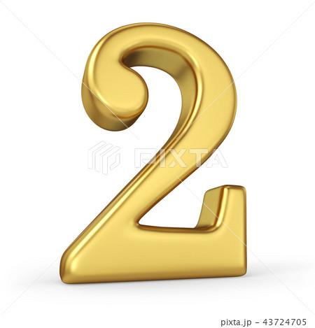 Gold Number 2 Isolated on White 43724705