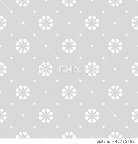 Seamless floral pattern, gray and white ornament 43725765