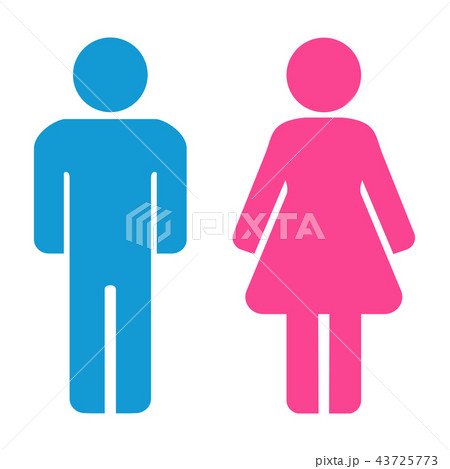 Man and woman icons. Restroom icon, toilet sign Man and woman icons. Restroom icon, toilet sign 43725773
