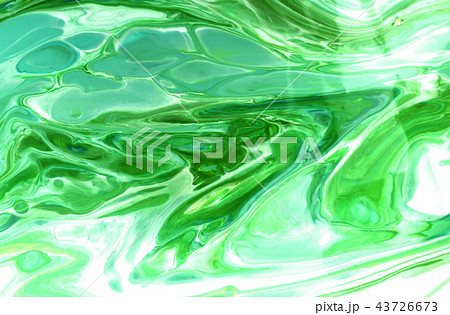 Liquid marbling green paint mix texture. Grunge acrylic paint stains. Fluid art 43726673