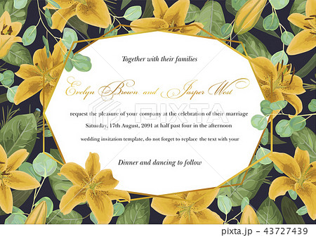 Wedding floral invitation, invite card. Vector Wedding floral invitation, invite card. Vector 43727439