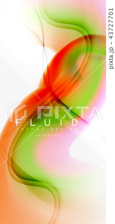 Color flowing wave, trendy liquid design template 43727701