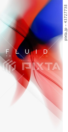 Color flowing wave, trendy liquid design template 43727738