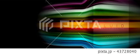 Rainbow fluid abstract shapes, liquid colors design, colorful marble or plastic wavy texture 43728040