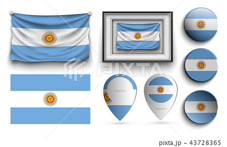 set of argentina flags collection isolated set of argentina flags collection isolated 43728365