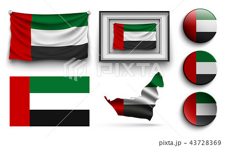 set of united arab emirates flags collection set of united arab emirates flags collection 43728369
