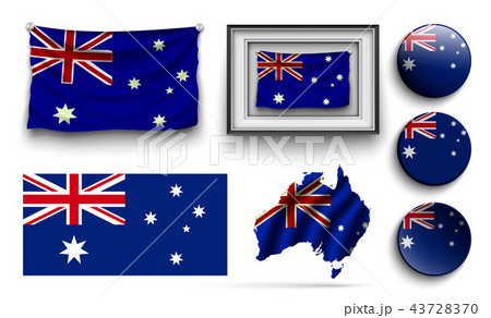 set of australia flags collection isolated 43728370