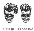 skull with hair beard and mustache 43728402