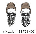 skull with hair beard and mustache 43728403