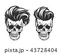 skull with hair beard and mustache 43728404