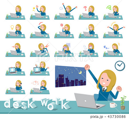 flat type school girl White_desk work flat type school girl White_desk work 43730086