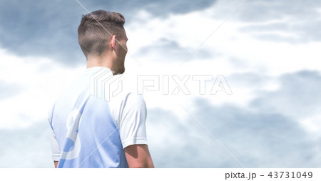Sports team player looking into sky Sports team player looking into sky 43731049