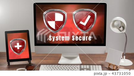 Antivirus security protection shields on computer system 43731050