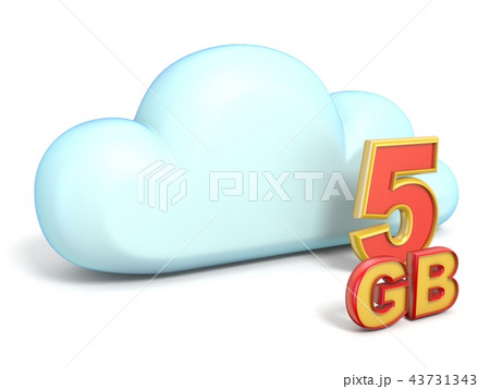 Cloud icon 5 GB storage capacity 3D 43731343