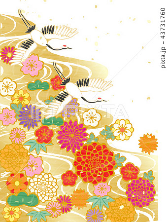 鶴 和紙 金 白 鶴 和紙 金 白 43731760