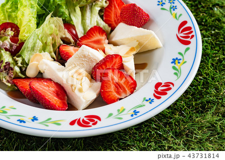 salad with strawberries salad with strawberries 43731814