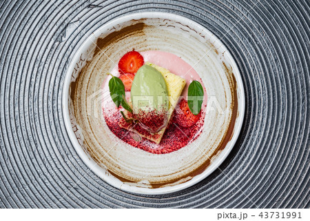 dessert with ice cream dessert with ice cream 43731991