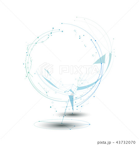 Vector 3D Geometric, Polygon with molecule Vector 3D Geometric, Polygon with molecule 43732070