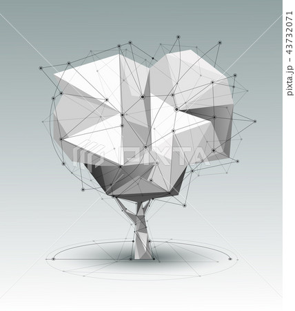 Molecules with line, geometric, low poly tree Molecules with line, geometric, low poly tree 43732071