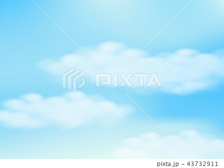Blue sky with white clouds. Vector illustration 43732911