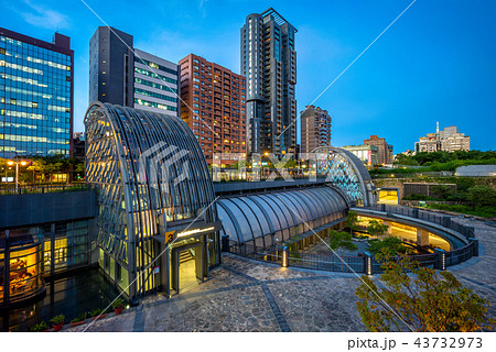 night view of daan park station in taipei 43732973