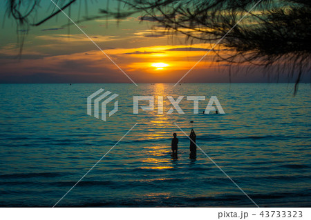 Beautiful seascape paradise view with sunset light 43733323