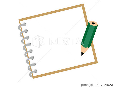 メモ帳と鉛筆のフレームのイラスト素材
